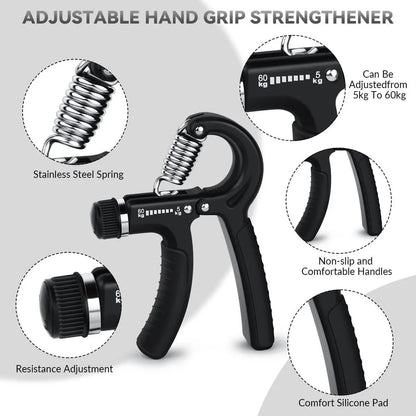 Workout Hand Gripper, Grip Trainer, 11Lbs-132Lbs Hand Grip Exerciser, Forearm Grip Strengthener, Exercise Hand Grip Strengthener, Adjustable Hand Strengthener, Workout Equipment, Home Gym Equipment, Valentine'S Day Gift, Handgrip