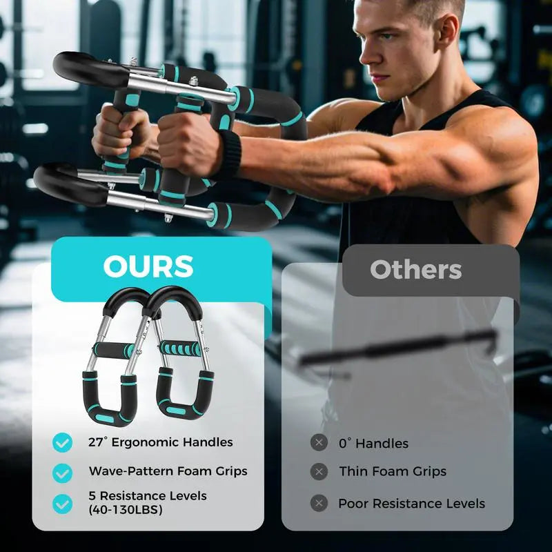 Adjustable Power Twister Bar Arm Trainer, Chest & Arm Strength Training Equipment for Men, Portable Upper Body Workout Tool for Home Gym Fitness Summervibes Summerwins