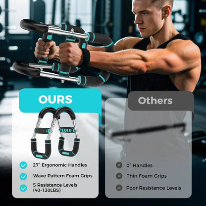 Adjustable Power Twister Bar Arm Trainer, Chest & Arm Strength Training Equipment for Men, Portable Upper Body Workout Tool for Home Gym Fitness Summervibes Summerwins