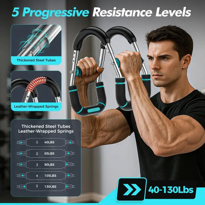 Adjustable Power Twister Bar Arm Trainer, Chest & Arm Strength Training Equipment for Men, Portable Upper Body Workout Tool for Home Gym Fitness Summervibes Summerwins